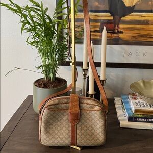 Celine Macadam canvas vintage crossbody bag with COA